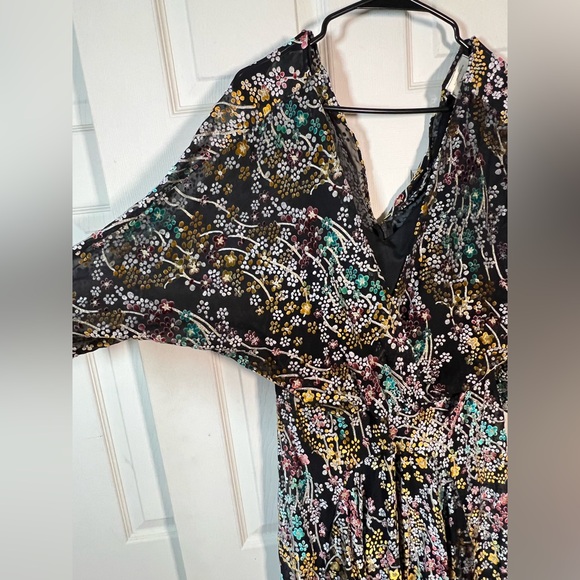 Anthro Moulinette Soeurs Black Floral Maxi Dress and jumpsuit pants combo - Picture 2 of 6